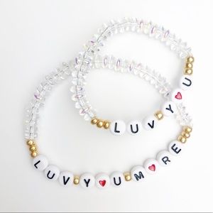 Mommy And Daughter Stretchy Bracelets Luv You Set